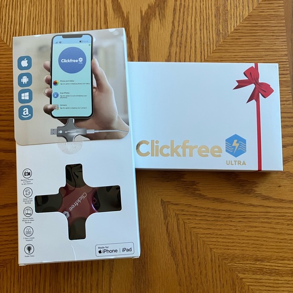 Clickfree Ultra Mobile Data Backup Adapter for iPhone & iPad. 128 GB Storage. - Picture 1 of 6
